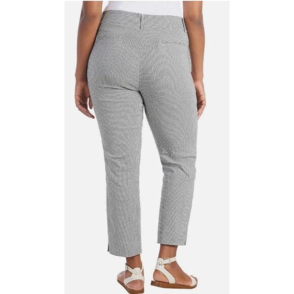 HILARY RADLEY Plaid Tummy Control Ankle Pants XXL (20) White Black Crop 2XL NWT - Picture 6 of 12